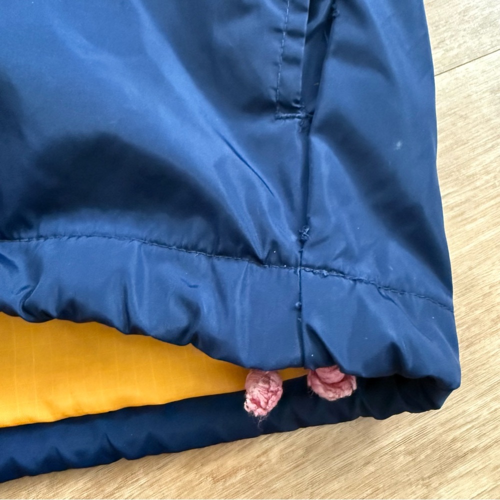 💀 SOLD 💀 Vintage 90s Hooded Anorak Nylon Windbreaker Jacket Blue & Yellow Gap M - Picture 7 of 10